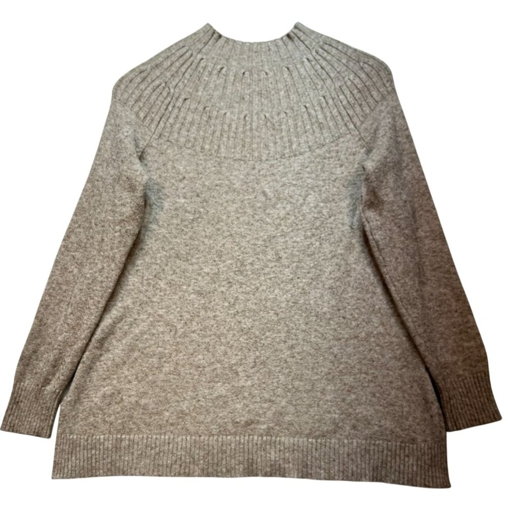 Anthropologie Womens Minimalist  Mock Neck Sweater Knit Size M Light Brown